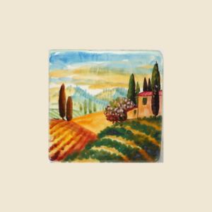 Square tile cm 10 x 10  landscape pattern