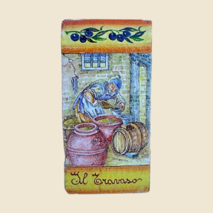 Rectangular tray cm  30 x 15 History of the makingof oil - The decanting