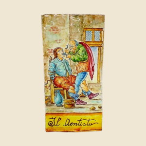Rectangular tile cm  30 x 15 series the ancient Crafts  - the Dentist
