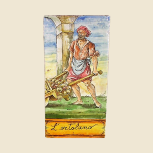 Rectangular tile cm  30 x 15 series the ancient  Crafts -  the Greengrocer