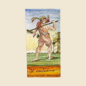 Rectangular tile cm  30 x 15 series the ancient Crafts - the Farmer