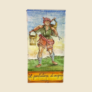 Rectangular tile cm  30 x 15 series the ancient Crafts - the water carrier