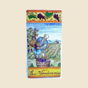 Rectangular tile cm  30 x 15 History the making of wine   -  The  Harvest