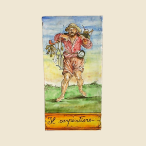 Rctangular tile cm  30 x 15 series the ancient  Crafts - the Carpenter