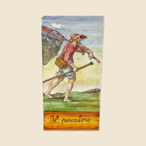 Rectangular tile cm  30 x 15 series the ancient Crafts - the Fisherman