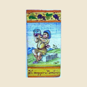 Rectangula tile  cm  30 x 15 History the makinf od wine  -  The wise wine drinker