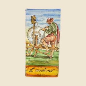 Rectangular tile cm  30 x 15 series the ancient Crafts -the knife grinder (Copia)