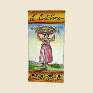 Rectangular tile cm  30 x 15 series the ancient Crafts- the greengrocer