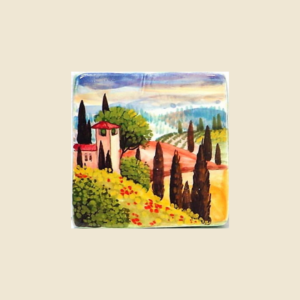 Square tile cm 10 x 10  landscape pattern