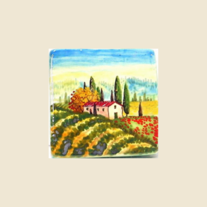 Square tile cm 10 x 10  landscape pattern