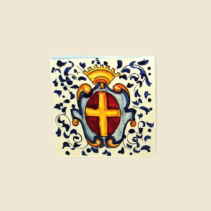 Square tile cm 10 x 10  Cote of  arms