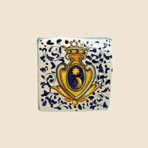 Square tile cm 10 x 10  Cote of arms