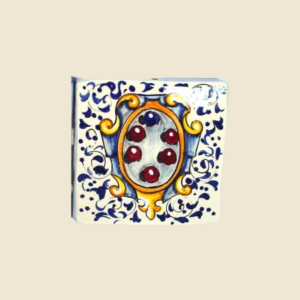 Square tile cm 10 x 10  cote of  arms