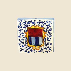 Square tile cm 10 x 10  cote of arms