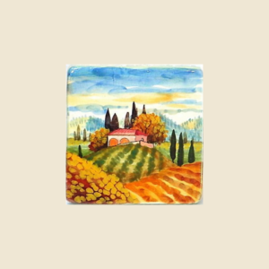 Square tile cm 10 x 10  landscape pattern