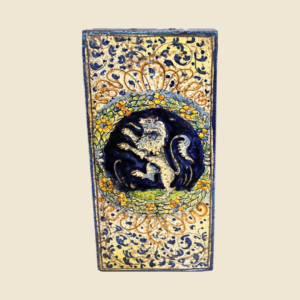 Rectangular tile cm  30 x 15 series Cote of arms  - Lion with flowers