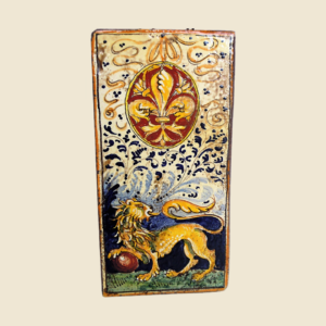 Rectangular tile cm  30 x 15 series cote of arms  - Lion with fleur de lys