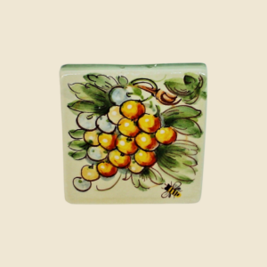 Square tile  cm 10 x 10  yellow grapes