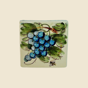 Square tile  cm 10 x 10  blue grapes