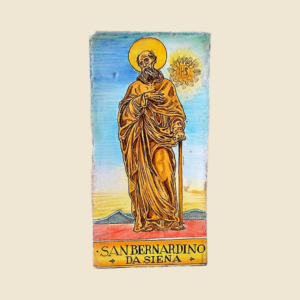 Rectangular tile cm  30 x 15 series Saints  - San Bernardino da Siena