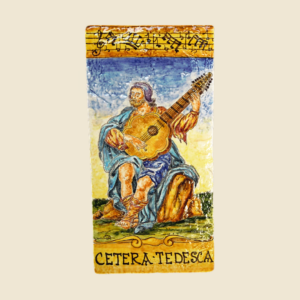 Rectangular tile cm  36 x 18 series the  Musicians the  german Zither