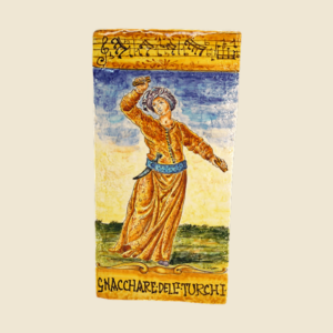 Rectangular tile cm  36 x 18 series the Musicians  The Castanets of the Turks