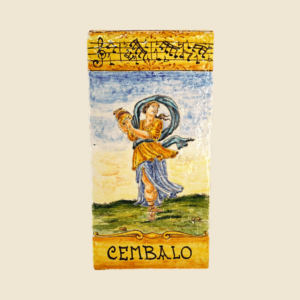 Rectangular tile cm  36 x 18 series the  Musicians  the Harpsichord