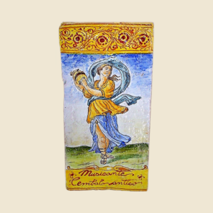 Rectangular tile  cm  36 x 18 series the Musicians   The  Harpsichord