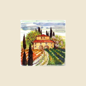 Square tile cm 10 x 10 landscape pattern
