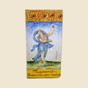 Rectangular tile  cm  36 x 18 series The Musicians  Bacchante with Castanets
