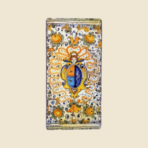 Rectangular tile cm  30 x 15 Cherub Cote of arms  and little apples