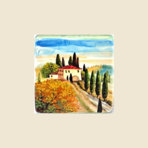 Square tile cm 10 x 10  landscape pattern