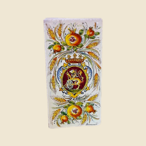 Rectangular tile cm  30 x 15 Lion cote of arms with pomegranate and wheat