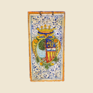 Rectangular tile cm  30 x 15 Tree Cote of arms with blue swirls