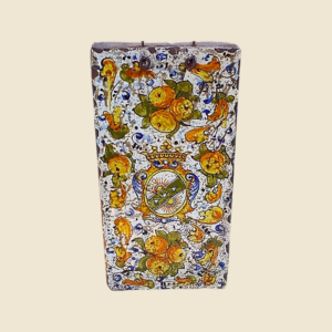 Rectangular tile cm  30 x 15 Cote of arms and small apples