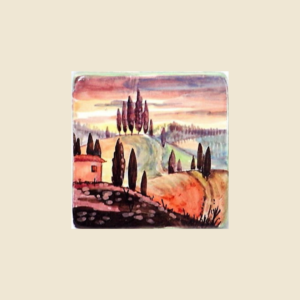 Square tile cm 10 x 10  landscape pattern
