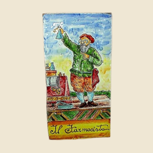 Rctangular tile cm  30 x 15 series the ancient  Crafts -  the Pharmacist