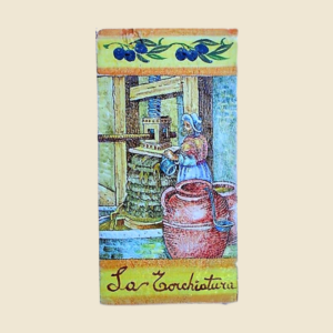 Rectangular tile cm  30 x 15 History of the makinf of  Oil - The pressing