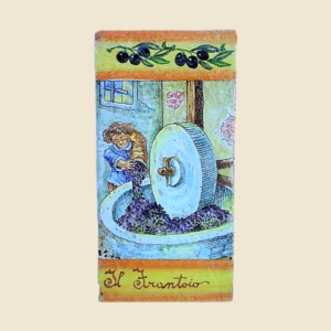 Rectangular tray cm  30 x 15 History of the making of oil - The oil mill