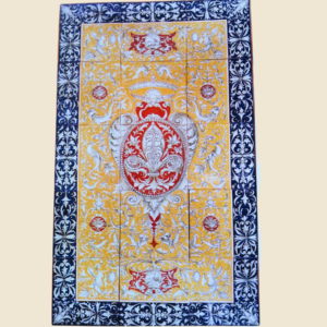 Rectangular panel with grottesche with plain colour background