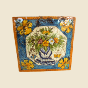 Square tile cm 15 x 15 flowers pattern