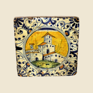 Square tile cm 15 x 15 castle pattern