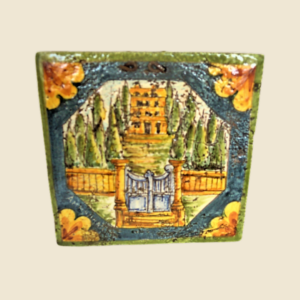Square tile cm 15 x 15 castle pattern