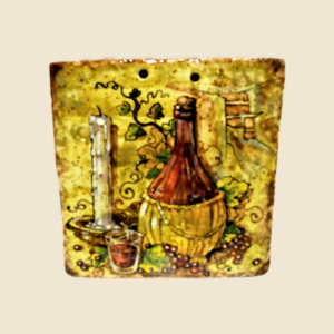 Square tile cm 15 x 15 rustic pattern - wine bottle