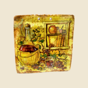 Square tile cm 15 x 15 rustic pattern - wine bottle