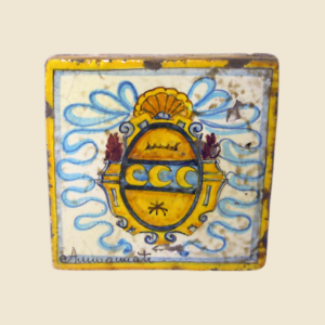 Square tile cm 15 x 15 cote of arms pattern