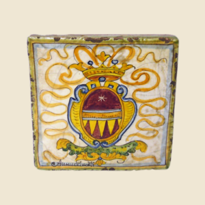 Square tile cm 15 x 15 cote of arms pattern