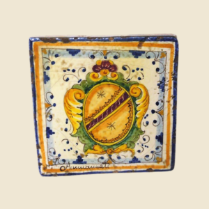 Square tile  cm 15 x 15 cote of arms pattern