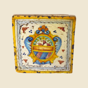 Square tile cm 15 x 15 cote of arms pattern