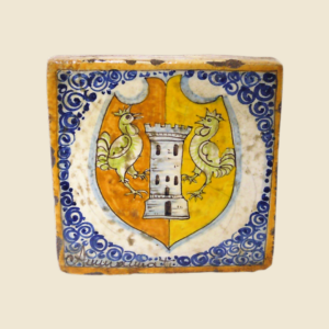 Square tile cm 15 x 15 cote of arms pattern